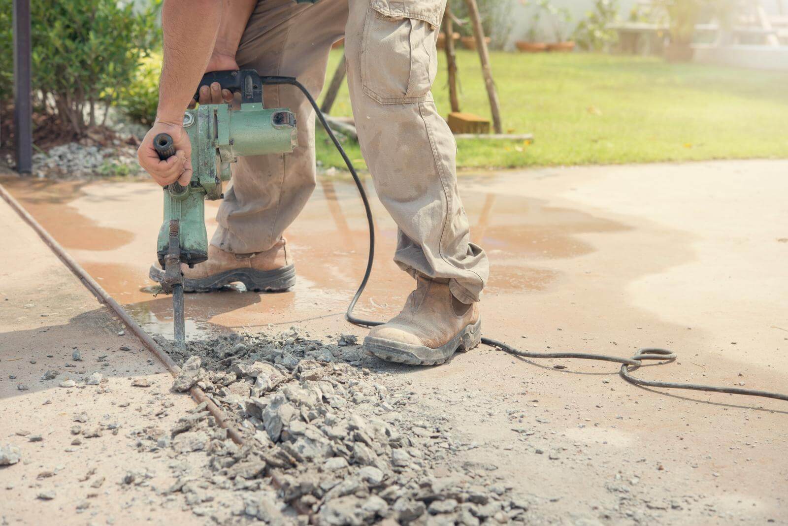 Removing concrete floor
